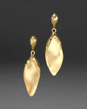 Lucite Petal Leverback Earring- Gold - Photo 1