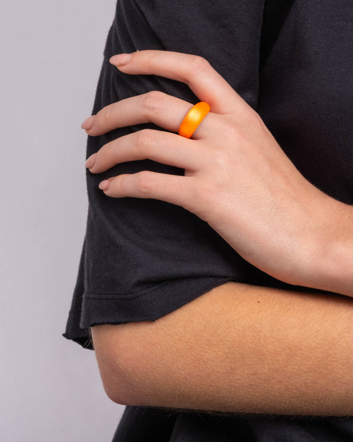 Lucite Tapered Ring- Neon Orange - Photo 2