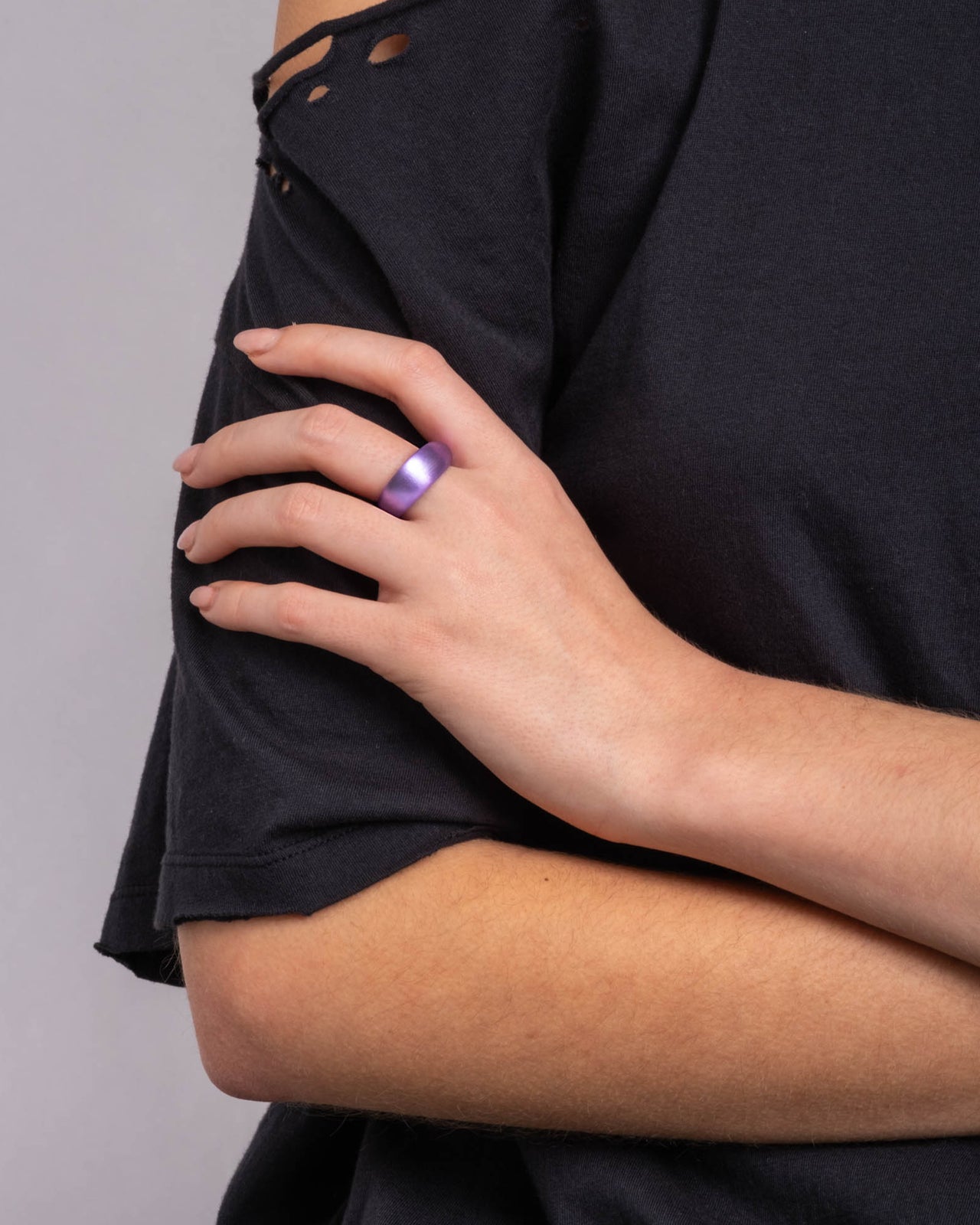 Lucite Tapered Ring- Violet - Photo 2