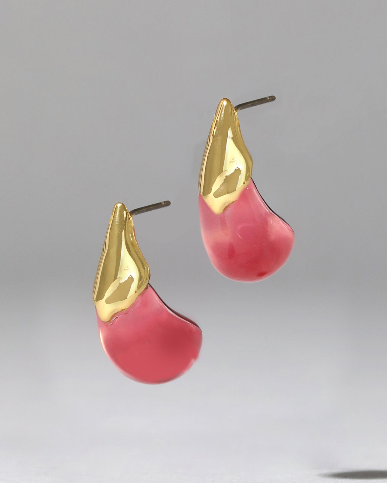 Lucite Arched Small Post Earring- Sweet Melon - Photo 2