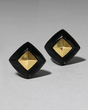 Lucite Armor Post Earring- Onyx - Photo 1