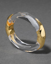 Lucite Claw Hinge Bracelet- Clear - Photo 1