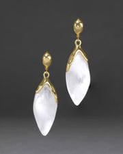 Lucite Petal Leverback Earring- Silver - Photo 1