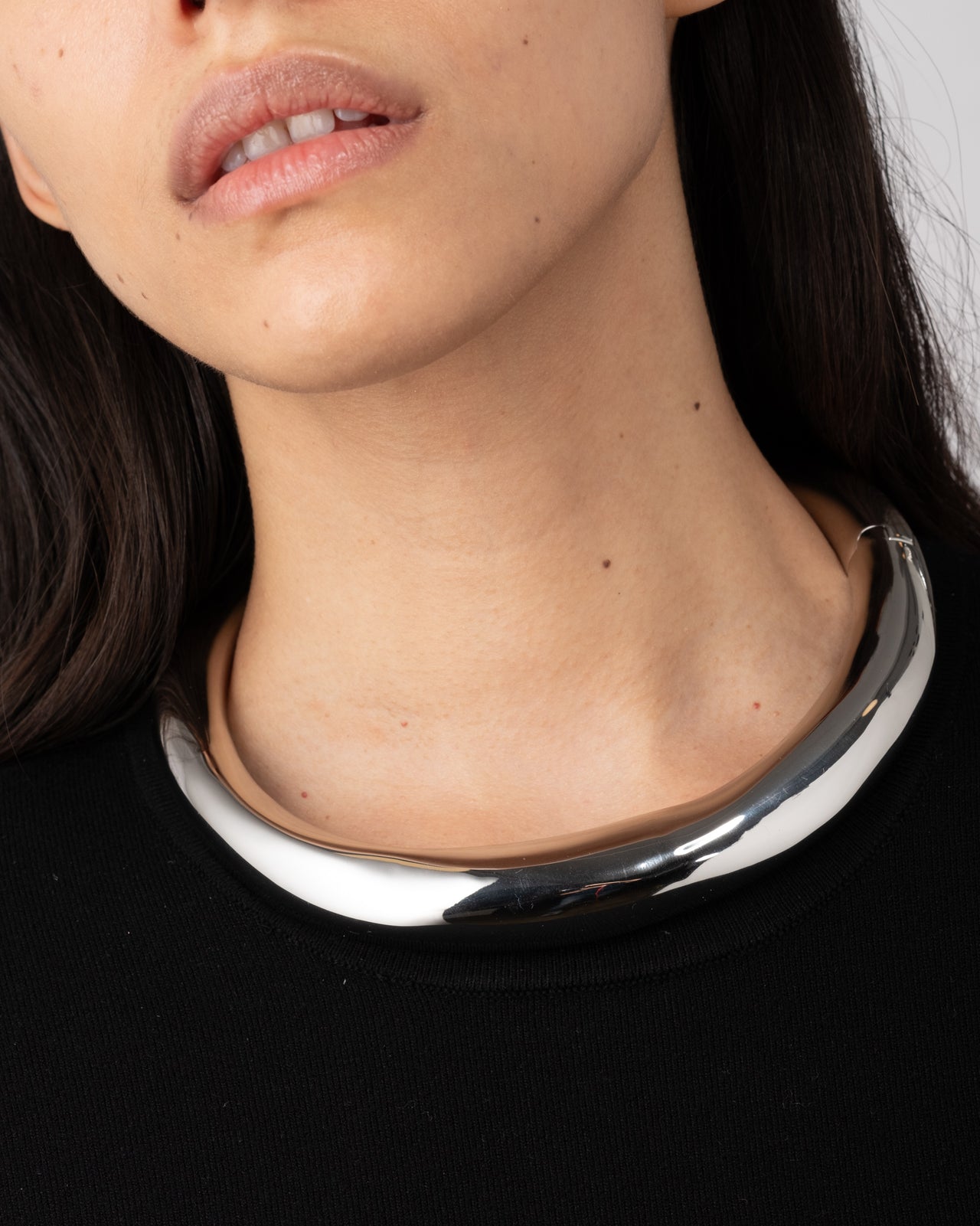 Metal Hinge Collar Necklace - Silver - Photo 2
