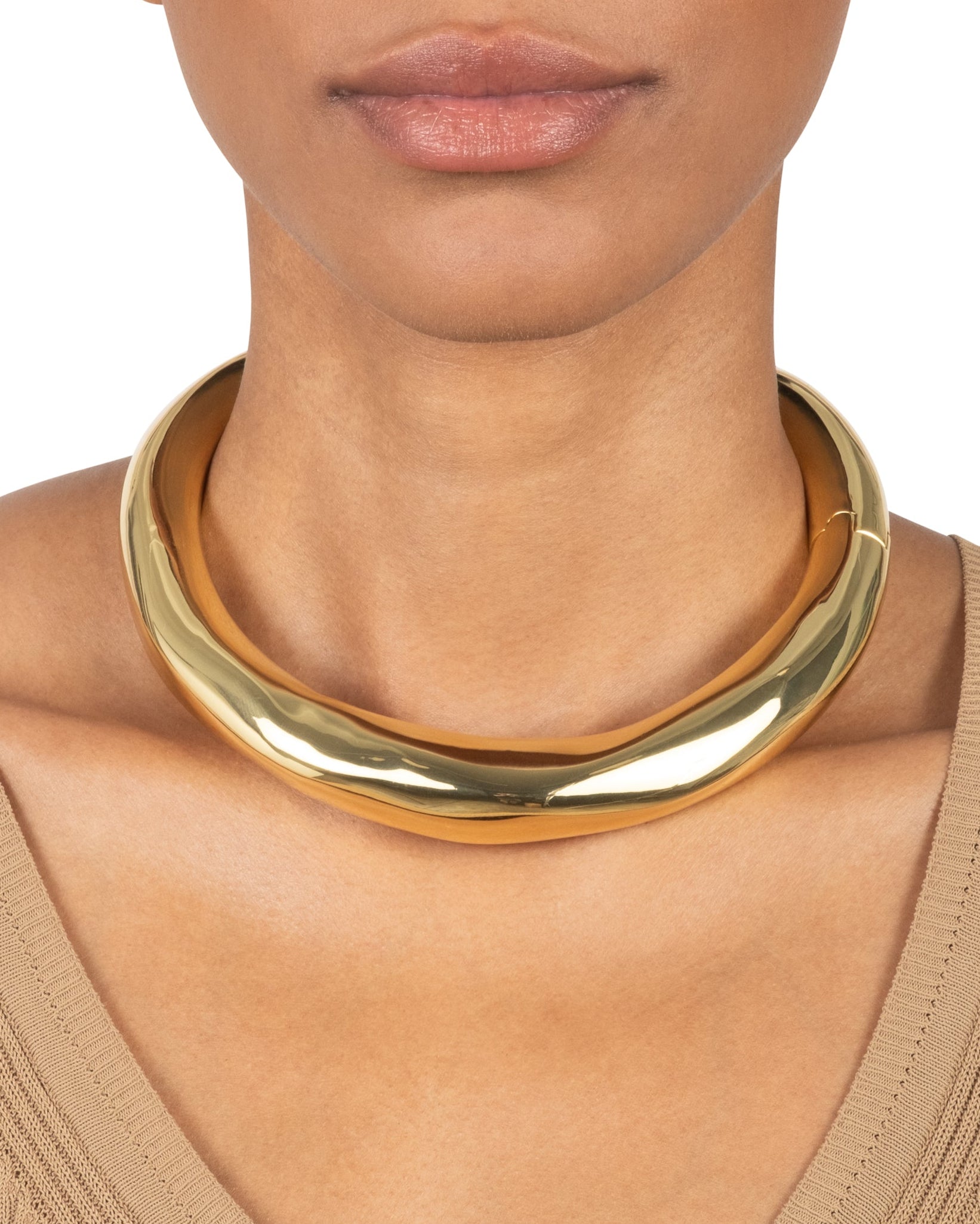 14k Gold Collar Necklace 14k Yellow Gold Handmade Choker Collar