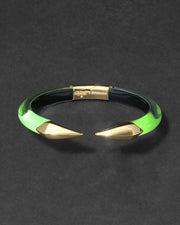Mirrored Pyramid Brake Hinge Bracelet- Fluorescent Yellow - Photo 1