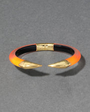 Mirrored Pyramid Brake Hinge Bracelet- Neon Orange - Photo 1