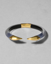 Mirrored Pyramid Lucite Brake Hinge Bracelet- Steel Blue - Photo 1