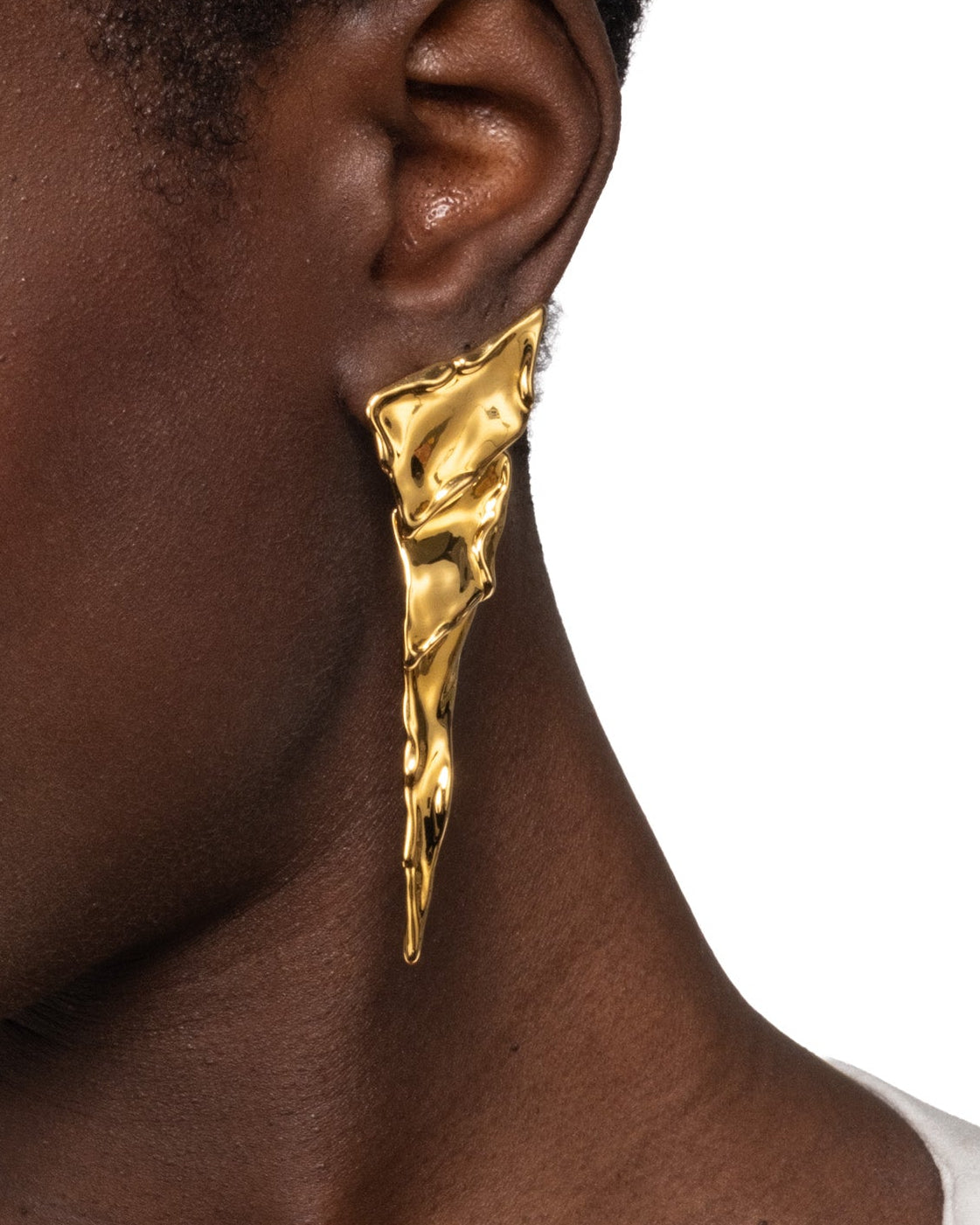 Molten Gold Cascade Post Earring - Photo 2