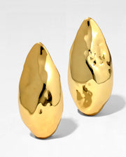 Molten Gold Puffy Teardrop Post Earring - Photo 1