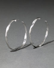 Molten Silver X-Large Hoop Earring - Photo 1