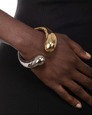 Molten Two-Tone Domed Hinge Cuff Bracelet - Photo 1