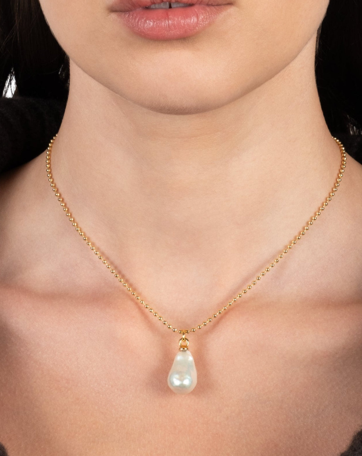 Molten Gold Freshwater Pearl Drop Necklace - Photo 2