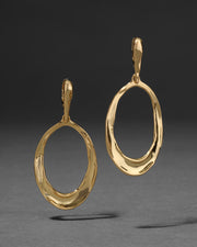 Molten Gold Oval Link Leverback Earring - Photo 1