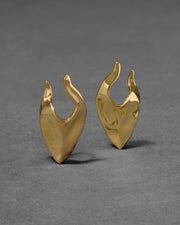 Molten Gold Shield Post Earring - Photo 1