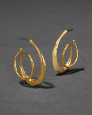 Molten Gold Small Spiral Hoop Earring - Photo 1