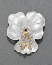 Pansy Lucite Crystal Pin- Night Pansy - Photo 1