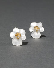 Pansy Lucite Petite Post Earring- Night Pansy - Photo 1