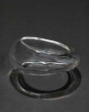 Puffy Lucite Tapered Bangle Bracelet- Clear - Photo 1