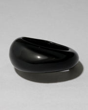 Puffy Lucite Tapered Bangle Bracelet- Onyx - Photo 1