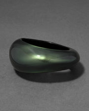 Puffy Lucite Tapered Bangle Bracelet- Scarab Green - Photo 1