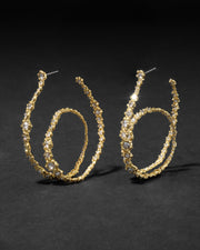 Punk Royale Crystal Orbiting Hoop Earring- Gold - Photo 1