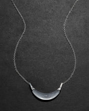 Silver Capped Lucite Crescent Necklace- Mercury - Photo 1