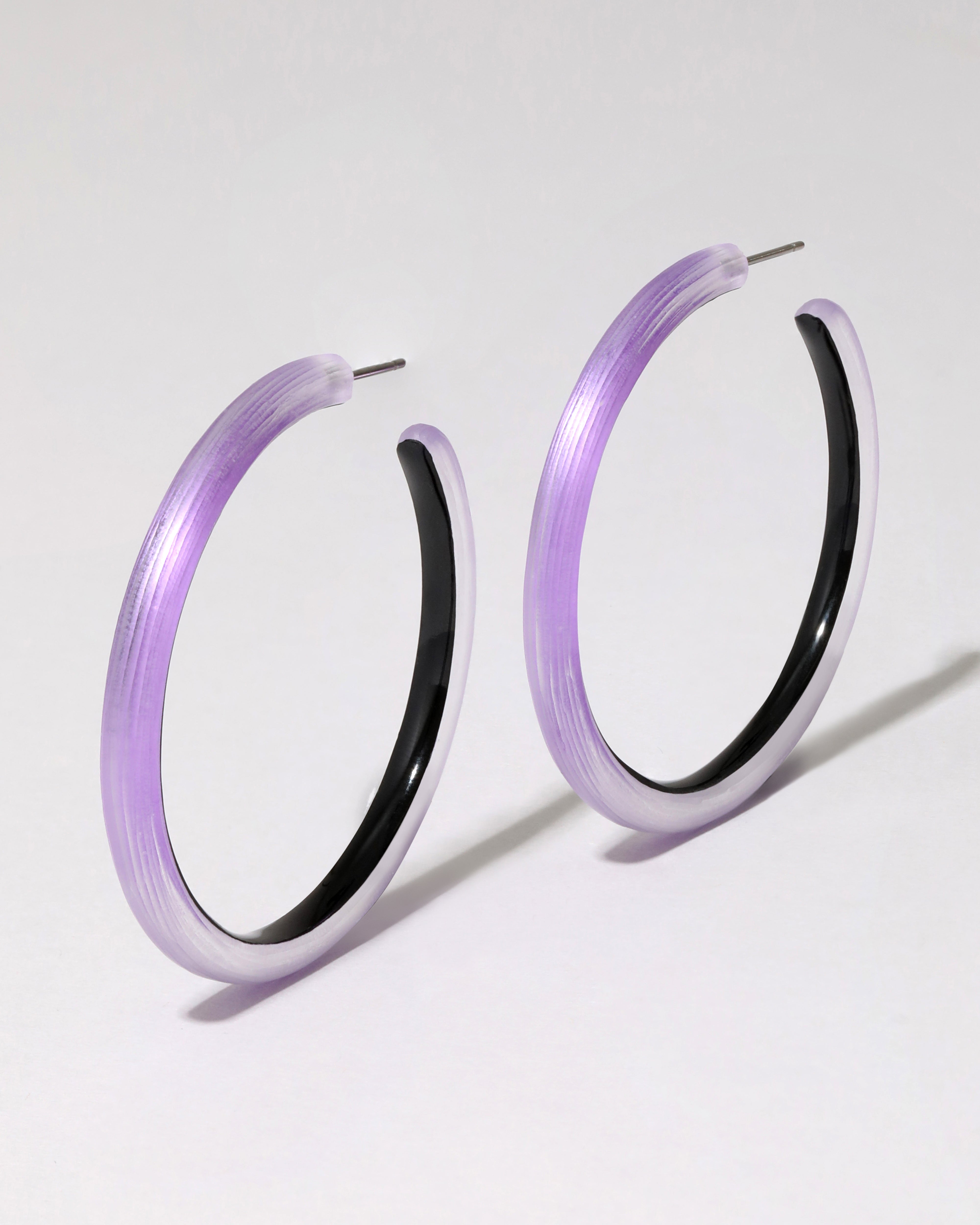 Colored lucite on sale hoop earrings