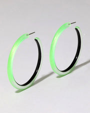 Skinny Lucite Hoop Earring- Neon Green - Photo 1