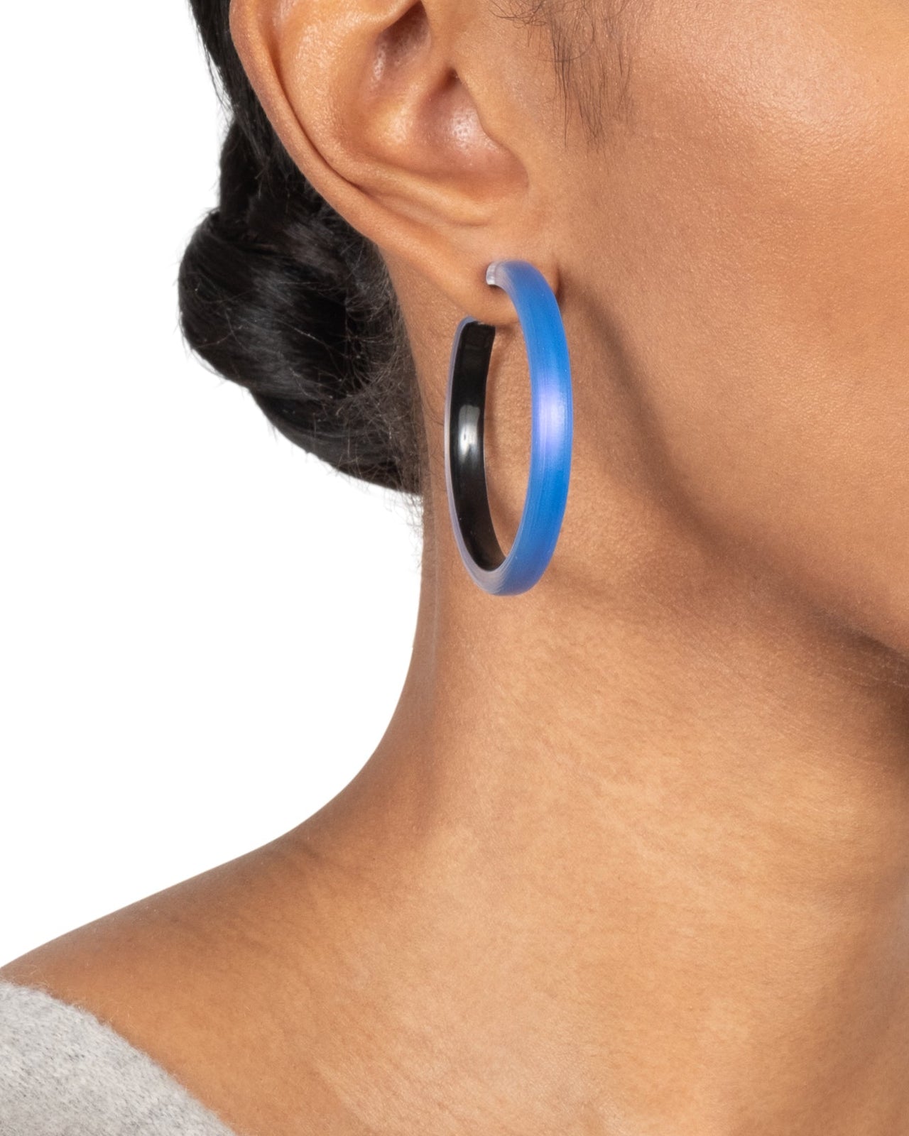 Skinny Lucite Hoop Earring- Hyacinth - Photo 2