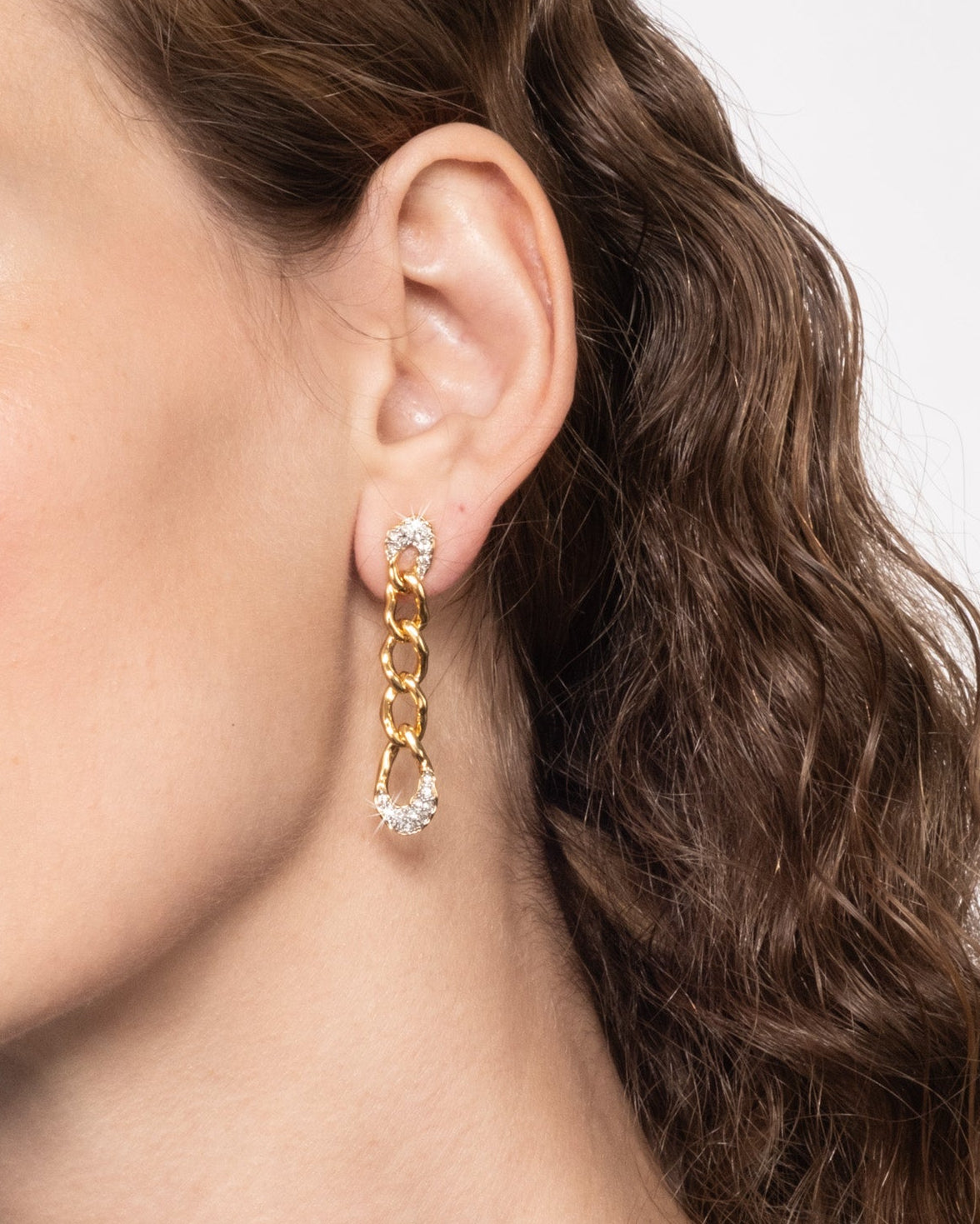 Solanales Crystal Chain Link Drop Earring - Photo 2