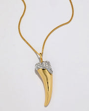 Solanales Crystal Horn Long Necklace - Photo 1