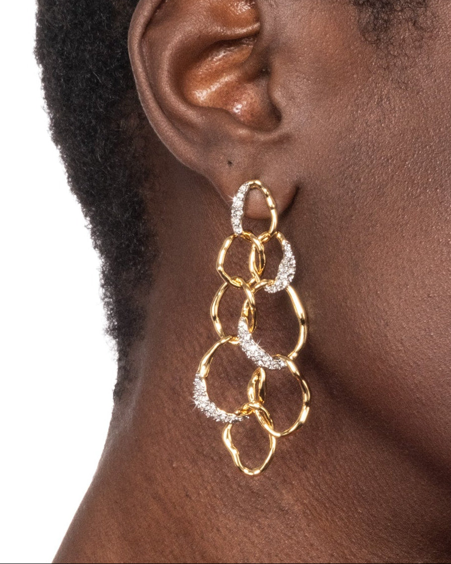 Solanales Crystal Linked Drop Post Earring - Photo 2