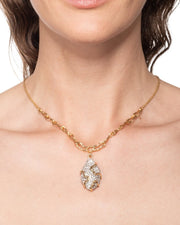 Solanales Crystal Pavé Pebble Link Necklace - Photo 1