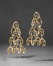 Solanales Gold Crystal Large Chandelier Earring - Photo 1