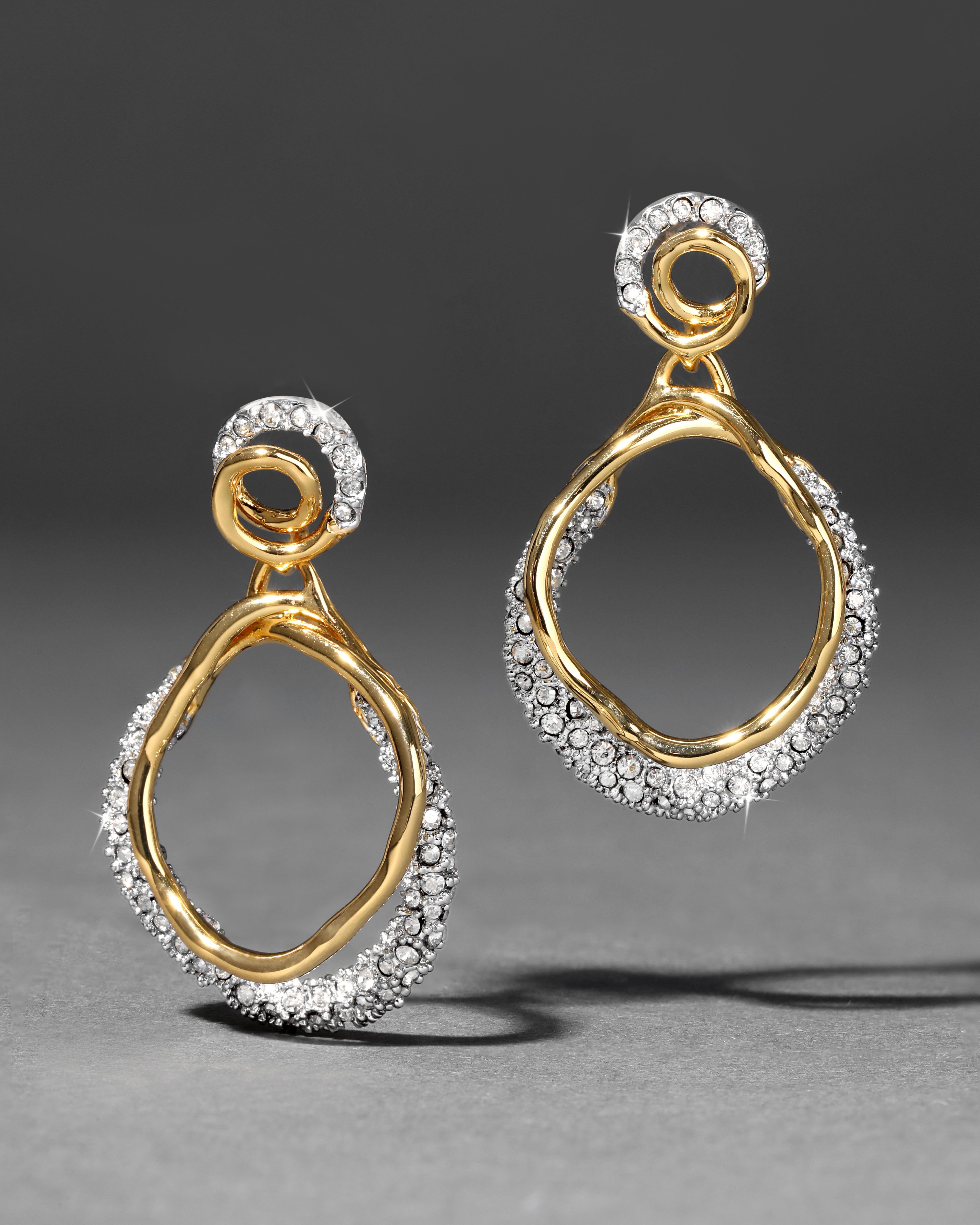 Solanales Gold Crystal Orbit Drop Post Earrings | Alexis Bittar