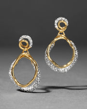 Solanales Gold Crystal Orbit Drop Post Earring - Photo 1