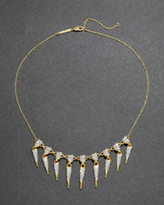 Solanales Crystal Spear Fringe Necklace - Photo 1
