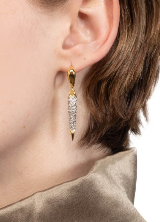 Solanales Gold Crystal Spear Leverback Earring - Photo 2
