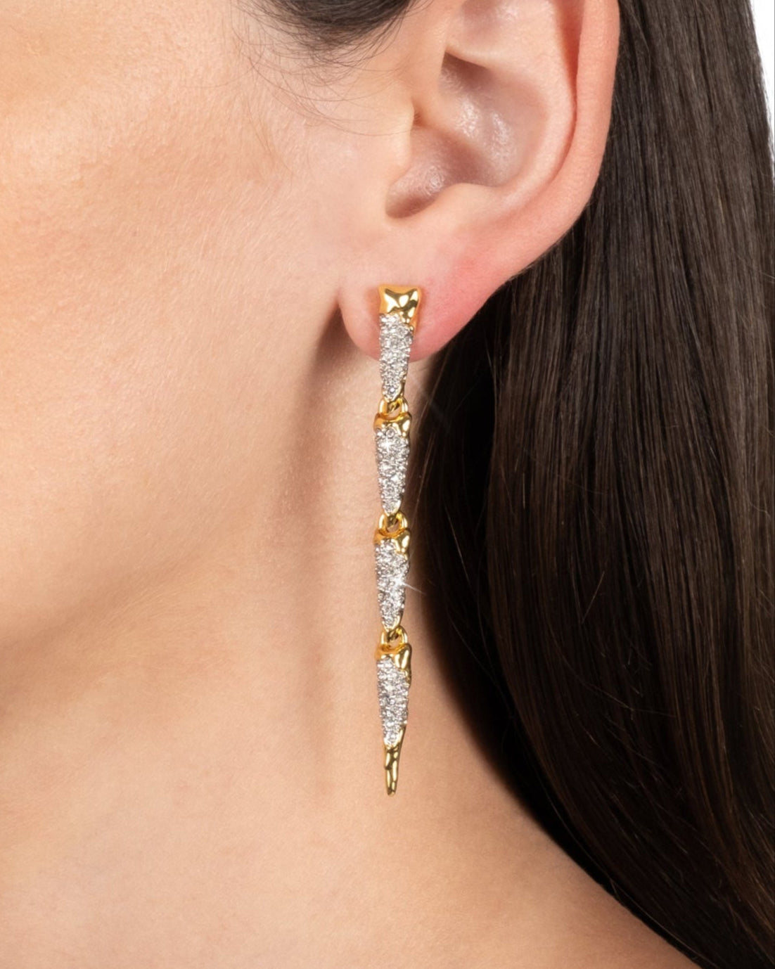 Solanales Crystal Spear Linear Earring - Photo 2