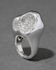 Solanales Silver Crystal Pebble Ring - Photo 1