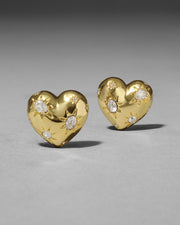 Starburst Crystal Puffy Heart Stud Earring - Photo 1