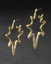 Starburst Pavé Organic Hoop Earring - Photo 1