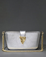 The Crumple Convertible Crossbody Bag- Silver - Photo 1