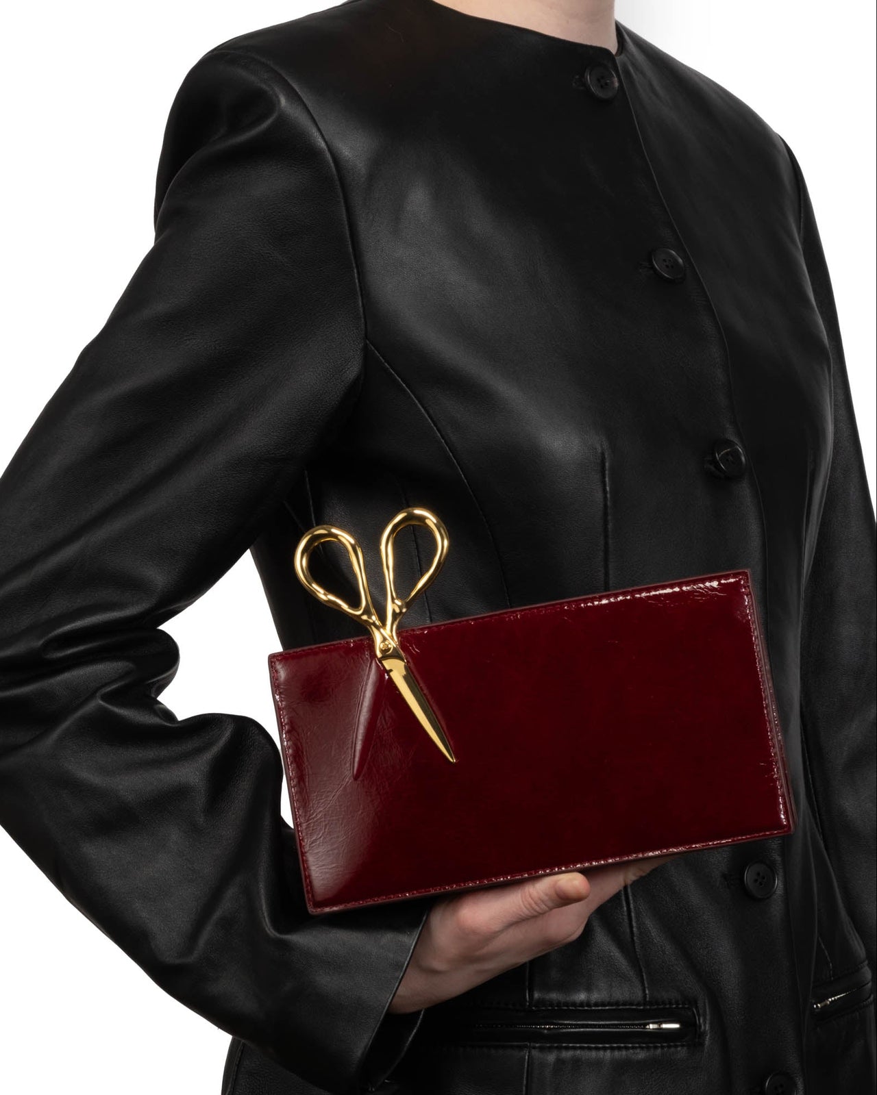 The Petit Scissor Clutch- Merlot - Photo 2
