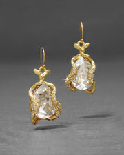 Twisted Gold Crystal Drop Wire Earring - Photo 1