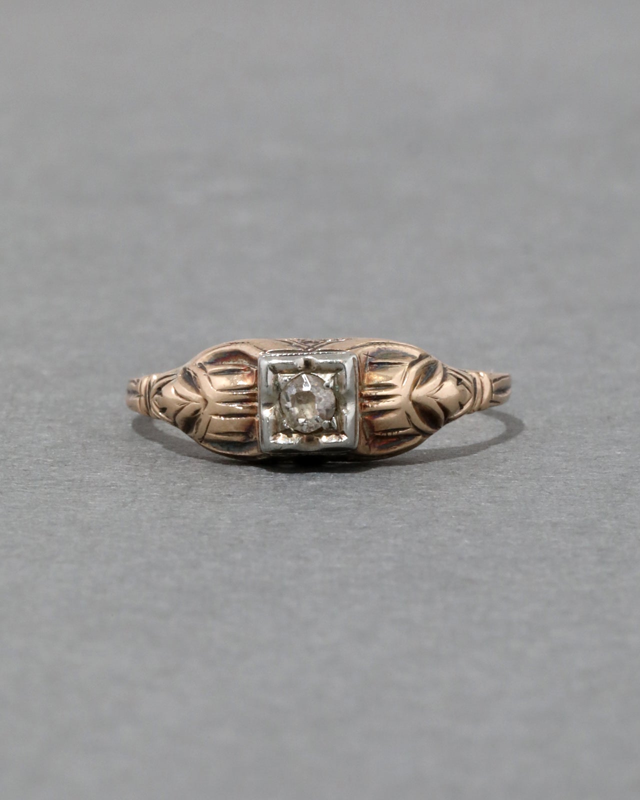 Antique Early 1900s 14k Gold Diamond Band Ring - Photo 2