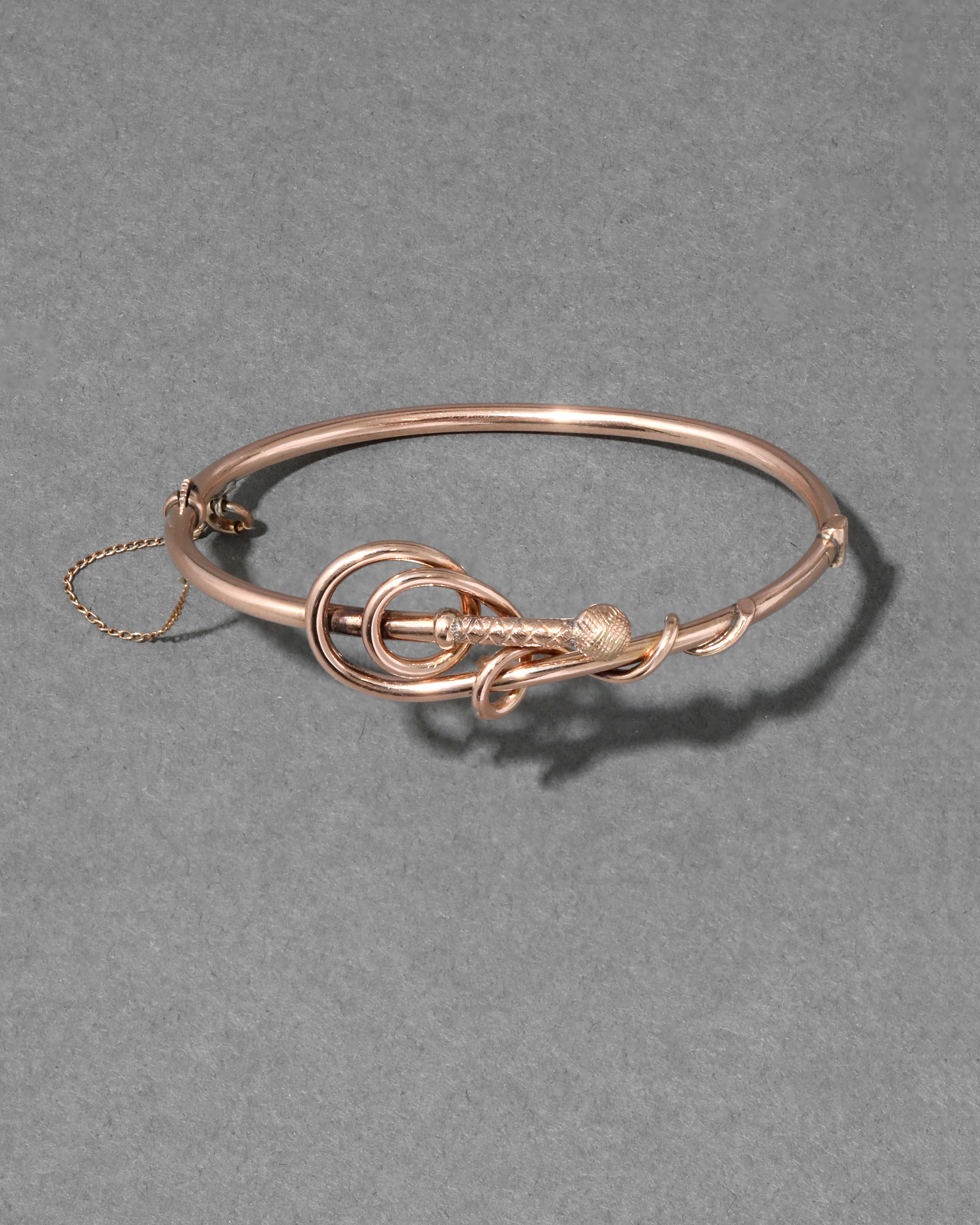 Antique 1880s 14k Rose Gold Fill Nautical Twisted Knot Bracelet