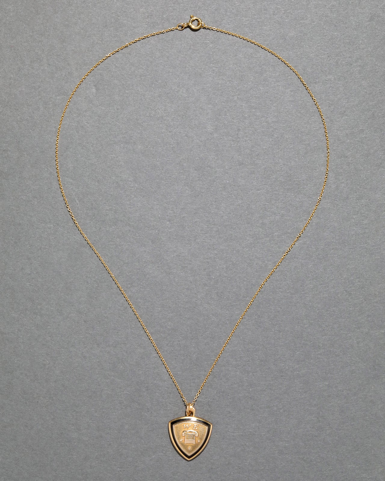 Vintage 1960s 10k Gold Fill Western Electric Telephone Pendant Necklace - Photo 2