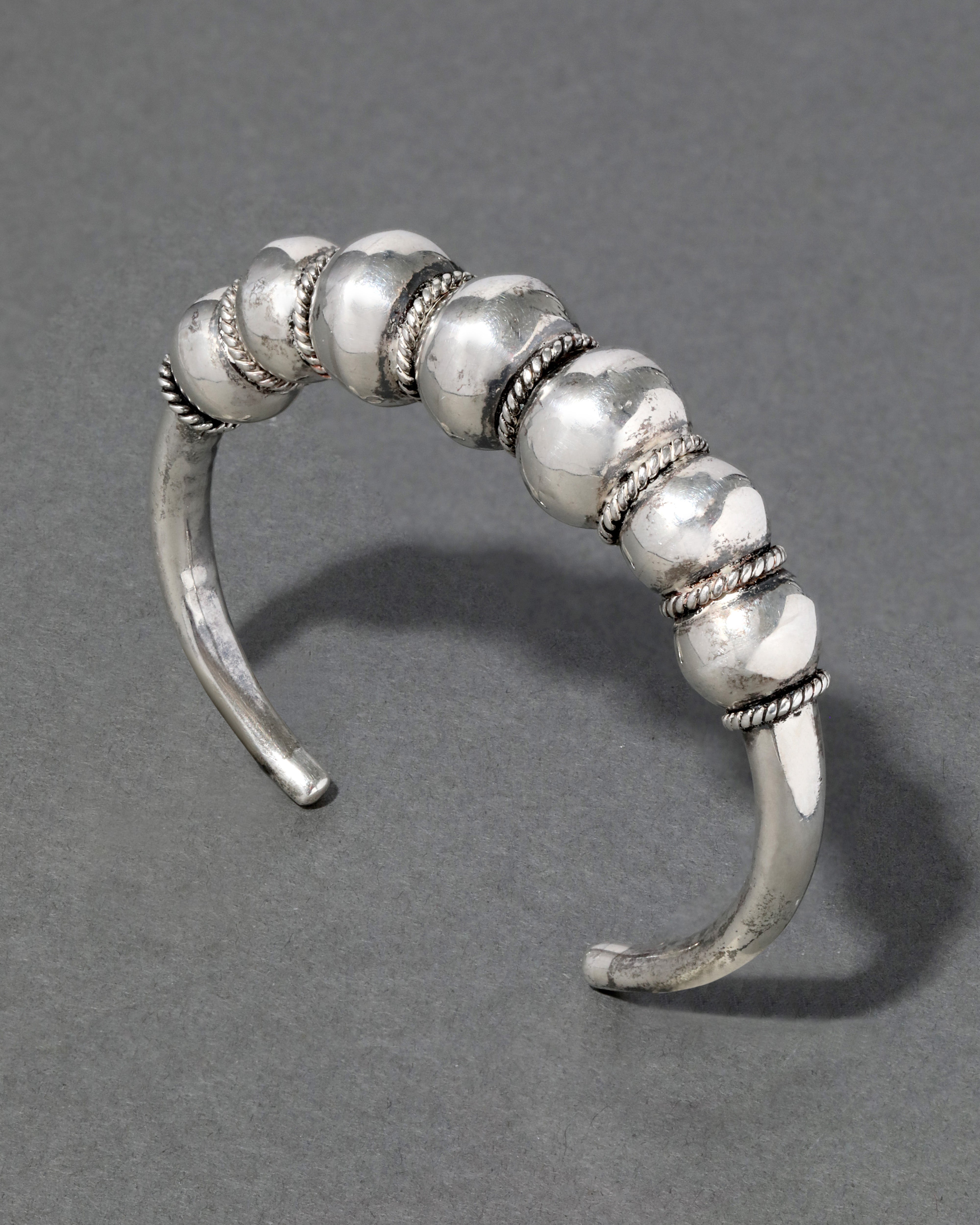 Vintage 1970s Sterling Silver Handmade Cuff Bracelet